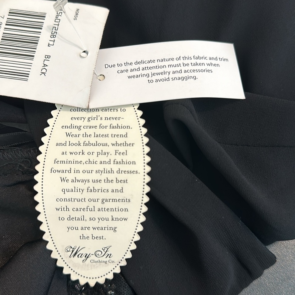 WAY IN CLOTHING BLACK EMBELLISHED DRESS SZ 5 PROM PARTY HOLIDAY PICTURES - Picture 12 of 12